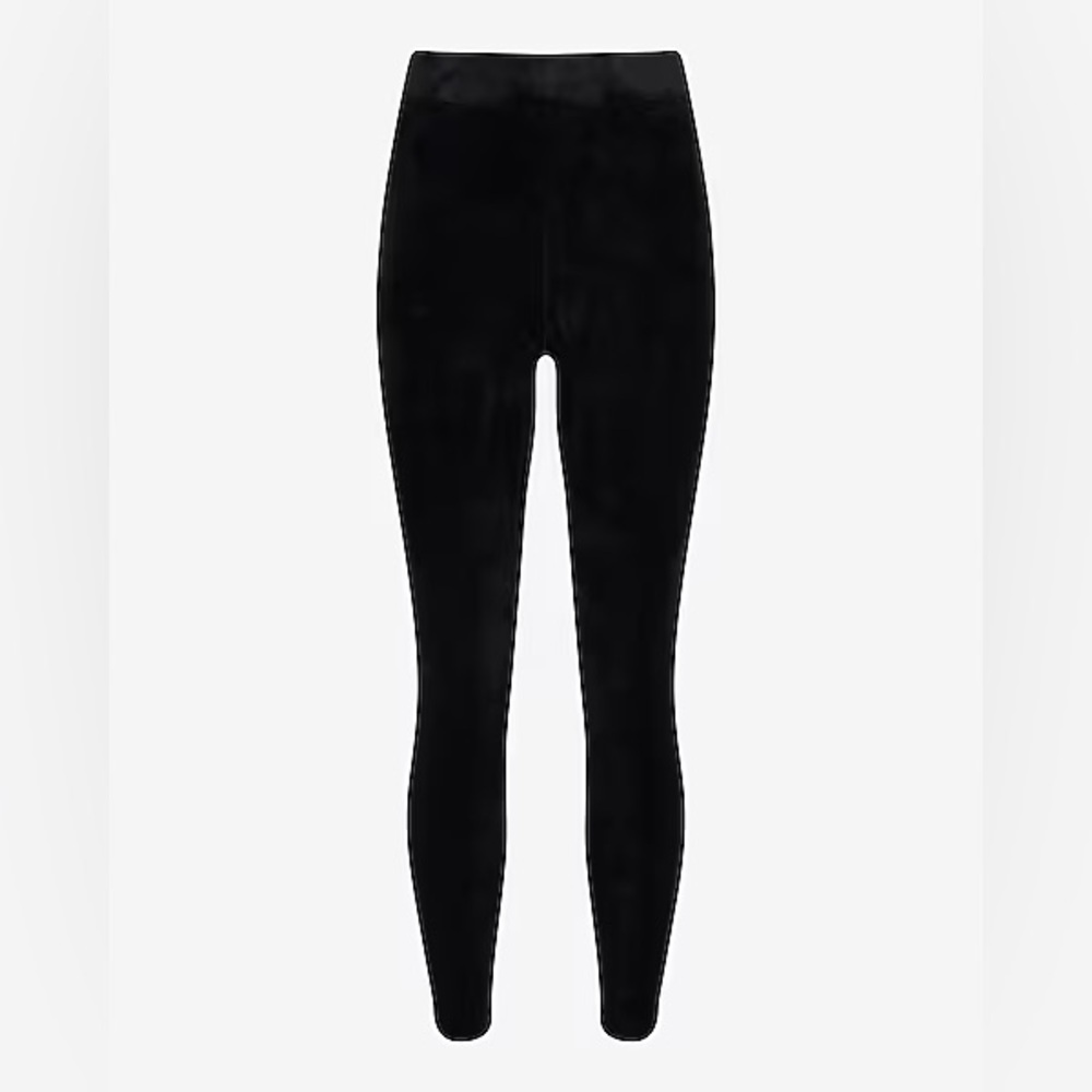 Express Mid Rise Velour Leggings Black Size XS Petite